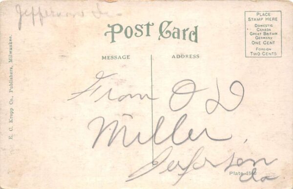 Jefferson Iowa Miller's Candy Kitchen Ice Cream Parlor Vintage Postcard AA104115 - Image 2