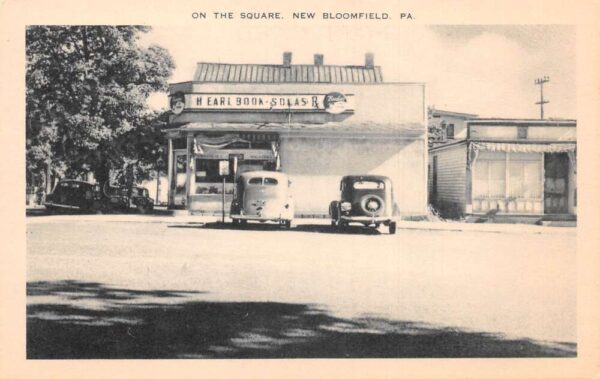 New Bloomfield Pennsylvania Earlbook Soda Fountain Vintage Postcard AA104144