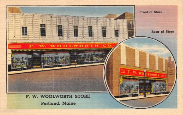Portland Maine Woolworth Store Exterior Vintage Postcard AA104151