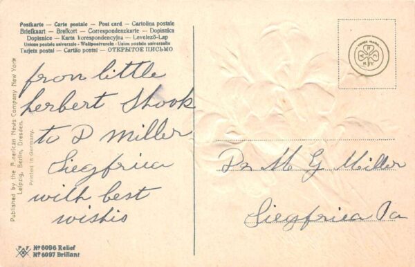Kunkletown Pennsylvania Greetings Iris Flowers Embossed PFB Postcard AA104160 - Image 2