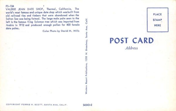 Thermal California Valerie Jean Date Shop Vintage Postcard AA104167 - Image 2