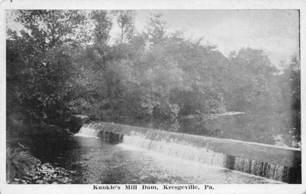 Kresgeville Pennsylvania Kunkle's Mill Dam Scenic View Vintage Postcard AA104182