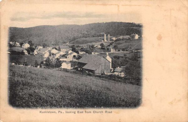 Kunkletown Pennsylvania Looking East from Church Road Vintage Postcard AA104187