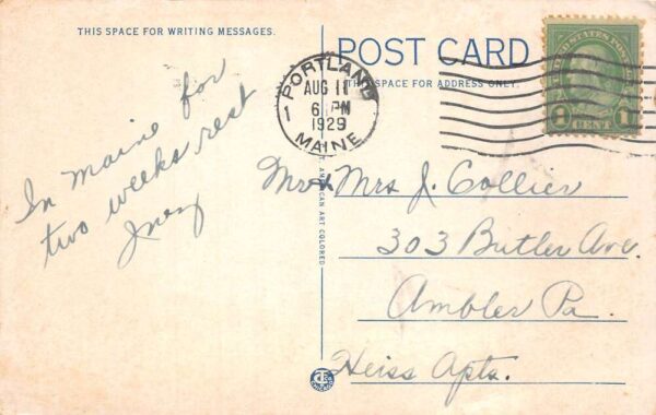 Portland Maine Casco Bay Lighthouse Shipwreck Postcard AA104196 - Image 2