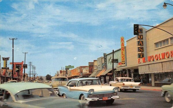 Reseda California Business District Woolworths Vintage Postcard AA104200