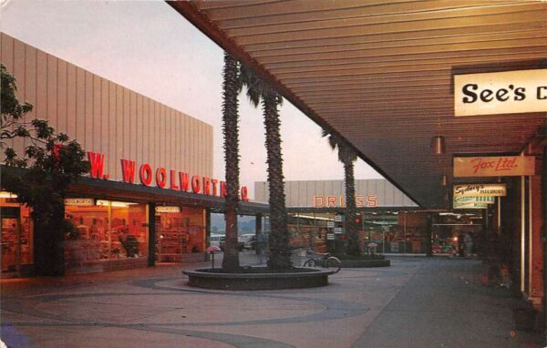 Palo Alto California Stanford Shopping Center Woolworths Postcard AA104201