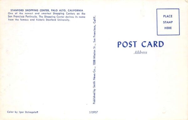 Palo Alto California Stanford Shopping Center Woolworths Postcard AA104201 - Image 2