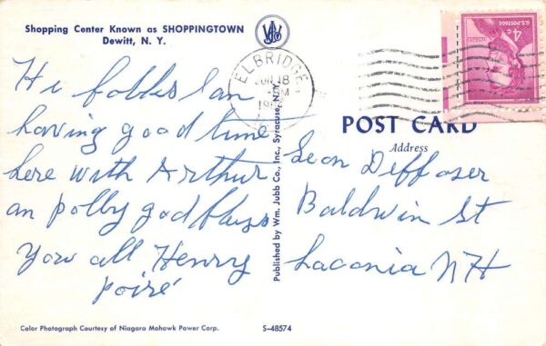 Dewitt New York Shopping Center Woolworths Vintage Postcard AA104204 - Image 2