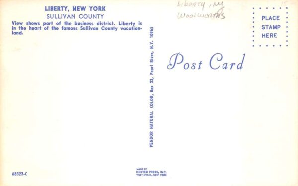 Liberty New York Business District Woolworths Vintage Postcard AA104205 - Image 2