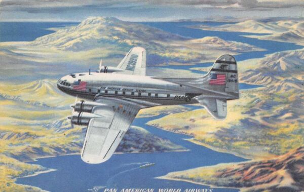 Pan American World Airways PanAm Airplane Vintage Postcard AA104207