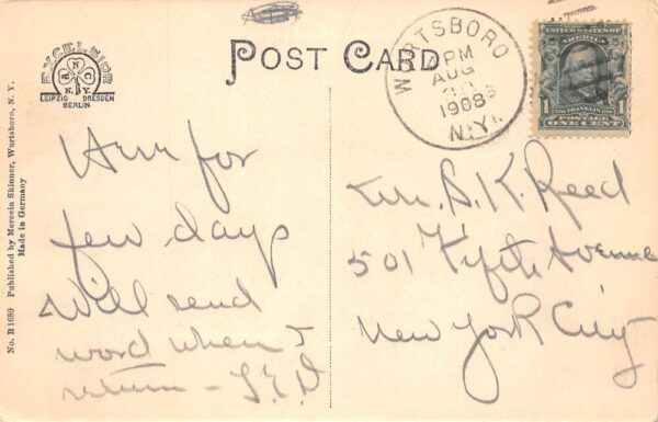 Wurtsboro New York Yankee Lake Sailboat Scenic View Postcard AA104208 - Image 2