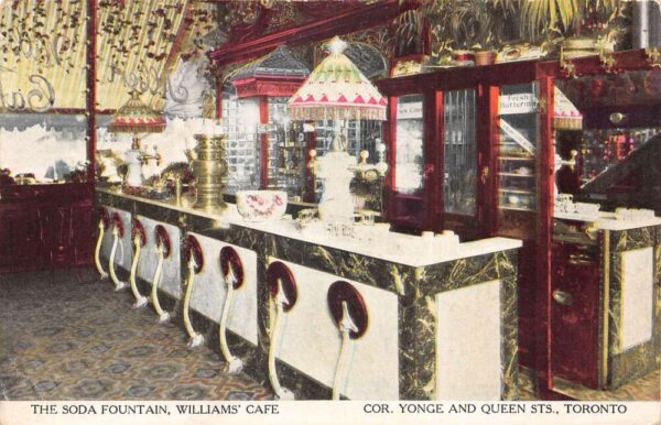 Toronto Canada Williams Cafe Soda Fountain Interior Postcard AA104216