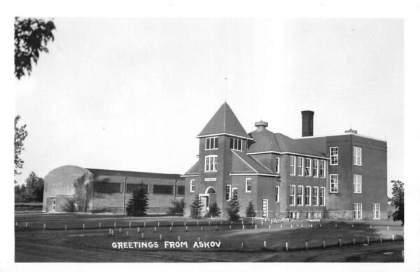 Askov Minnesota Public School Real Photo Vintage Postcard AA104220