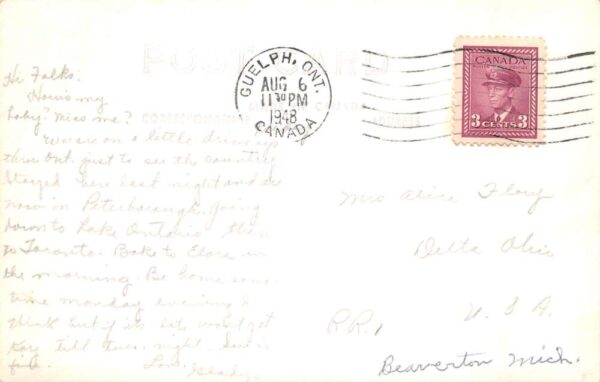 Beaverton Michigan Post Office Real Photo Vintage Postcard AA104252 - Image 2