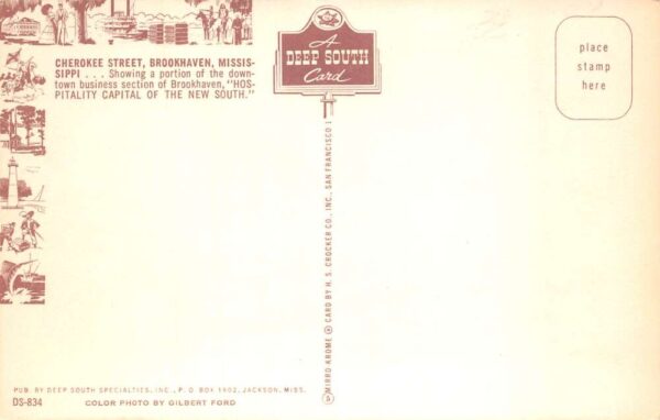 Brookhaven Mississippi Cherokee Street Woolworths Vintage Postcard AA104260 - Image 2