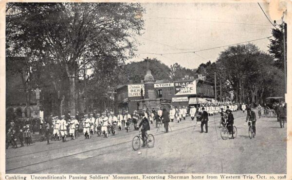 Conkling Unconditionals Parade Escorting Sherman 1908 Vintage Postcard AA104267