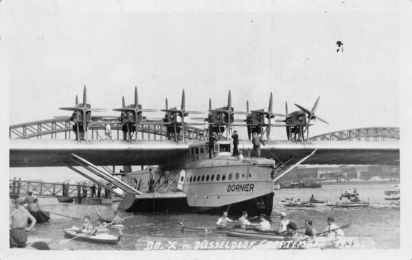 Dusseldorf Germany Dornier Do X Airplane Real Photo Vintage Postcard AA104280