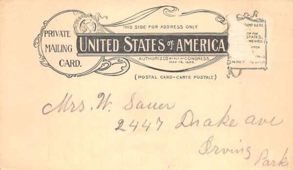 Chicago Illinois Dearborn Avenue Street Scene Private Mail Postcard AA104281 - Image 2