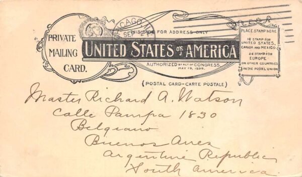 Chicago Illinois Board of Trade Private Mail Vintage Postcard AA104283 - Image 2