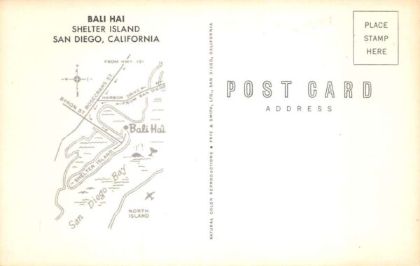 San Diego California Bali Hai Shelter Island Hula Dancing Postcard AA104308 - Image 2