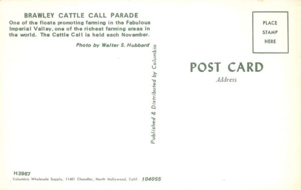 Brawley California Cattle Call Parade Tractor Vintage Postcard AA104314 - Image 2
