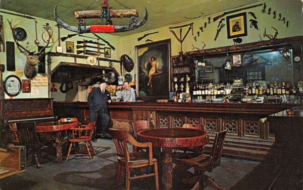 Glen Ellen California The Rustic Inn Bar Interior Vintage Postcard AA104318
