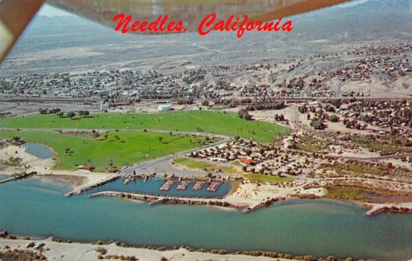 Needles California Park Marina Aerial View Vintage Postcard AA104320