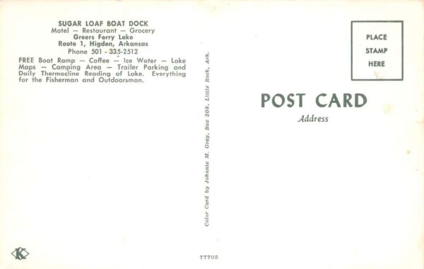 Higden Arkansas Sugar Loaf Boat Dock Aerial View Vintage Postcard AA104337 - Image 2