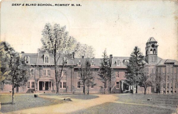Romney West Virginia Deaf & Blind School, Color Lithograph, PC U24378