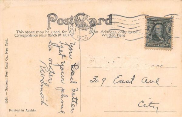 Rochester New York Greetings From, Views In Pansy Petal, Vintage PC U24384 - Image 2