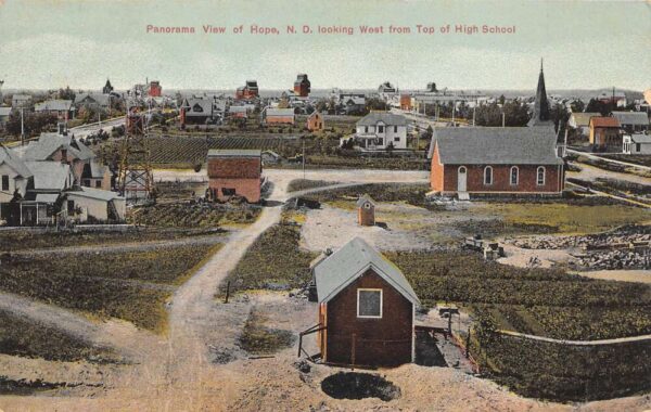 Hope North Dakota Panoramic View, West From Top Of High School, PC U24400