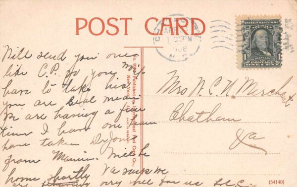 Charlotte North Carolina Dilworth & Piedmont Boulevards, Vintage PC U24409 - Image 2
