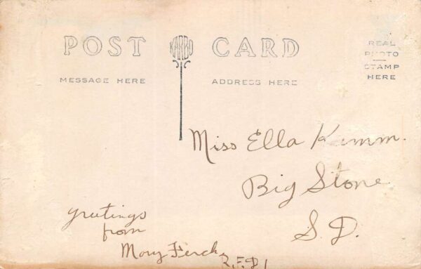 Odessa Minnesota School House, Real Photo, Vintage Postcard U24423 - Image 2