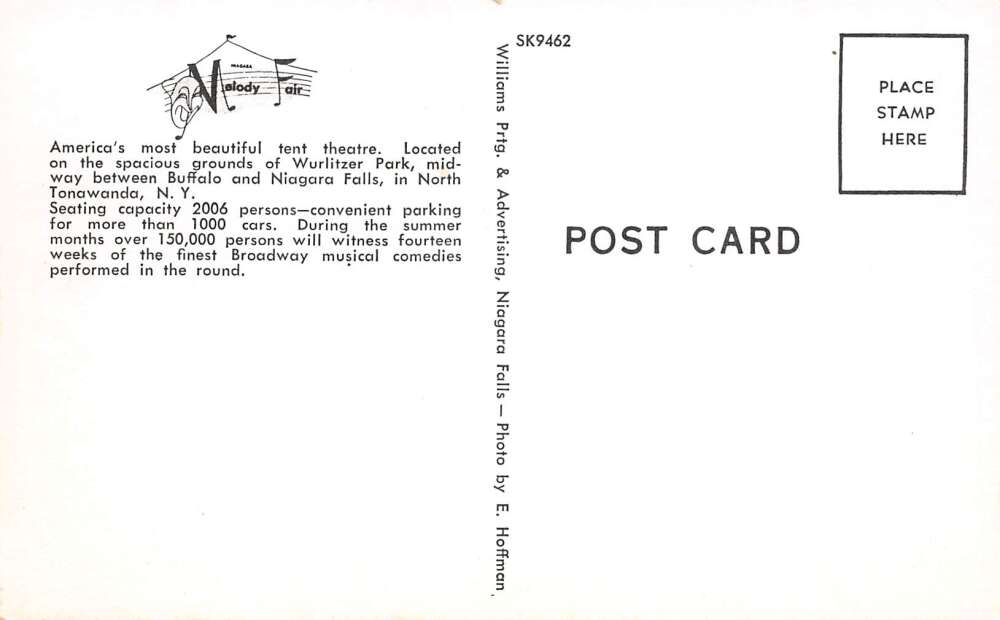 Tonawanda New York Niagara Melody Fair, Chrome, Vintage Postcard U24448 - Image 2