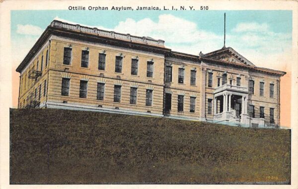 Jamaica New York Ottilie Orphan Asylum, White Border, Vintage Postcard U24455