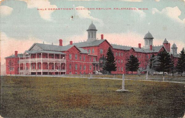 Kalamazoo Michigan Male Department, Michigan Asylum, Vintage Postcard U24468
