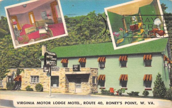 Roney's Point West Virginia Virginia Motor Lodge Motel, Linen, PC U24476