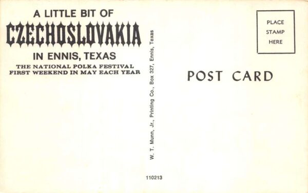 Ennis Texas National Polka Festival Dancing Vintage Postcard AA104447 - Image 2