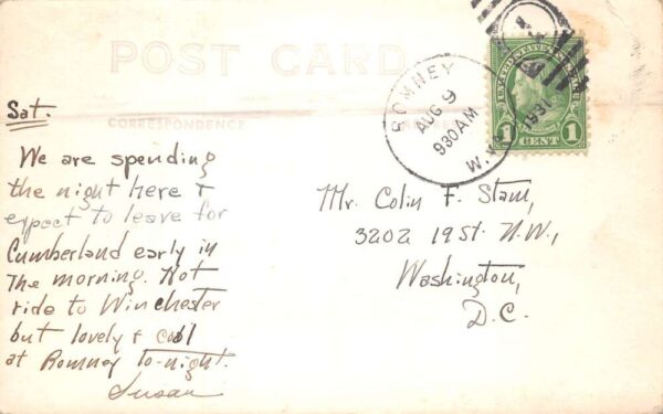 Romeny West Virginia New Century Hotel Real Photo Vintage Postcard AA104461 - Image 2
