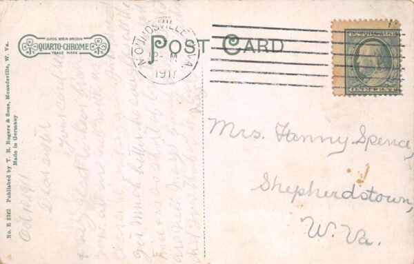 Moundsville West Virginia 7th Street Trolley Drug Store Postcard AA104462 - Image 2