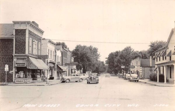 Genoa City Wisconsin Main Street Drug Store Real Photo Postcard AA104467