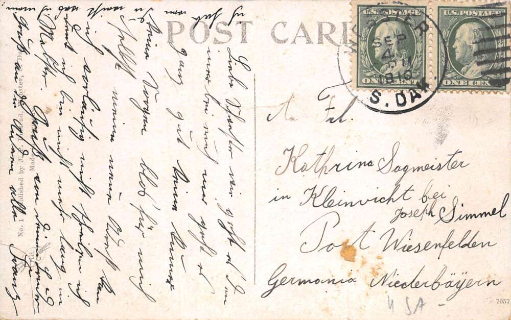 Webster South Dakota View in 1885 from Grain Elevator Vintage Postcard AA104474 - Image 2