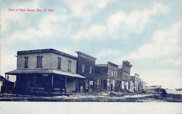 Ray North Dakota Main Street Street Scene Vintage Postcard AA104477