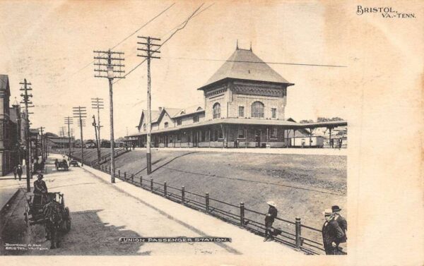Bristol Virginia Union Pacific Passenger Train Station Vintage Postcard AA104480