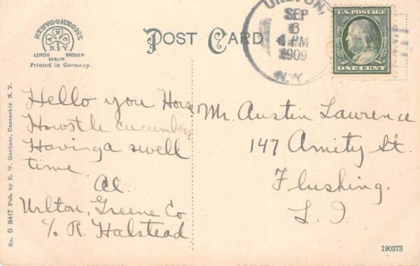 Coxsackie New York National Bank Vintage Postcard AA104489 - Image 2