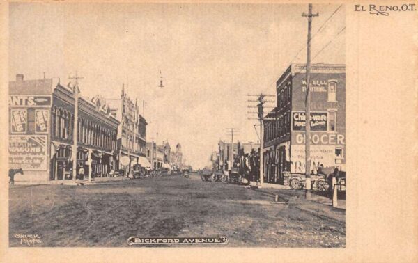 El Reno Oklahoma Territory Bickford Avenue Vintage Postcard AA104491