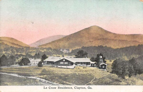 Clayton Georgia Le Craw Residence Birds Eye View Vintage Postcard AA104499