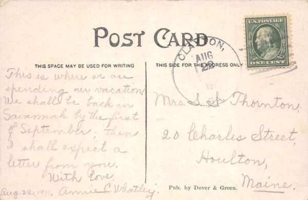 Clayton Georgia Le Craw Residence Birds Eye View Vintage Postcard AA104499 - Image 2