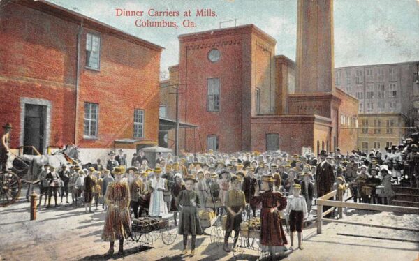 Columbus Georgia Dinner Carriers at Mills Vintage Postcard AA104500