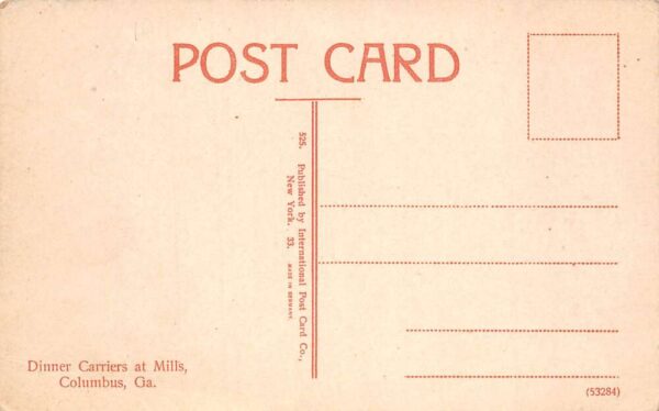 Columbus Georgia Dinner Carriers at Mills Vintage Postcard AA104500 - Image 2